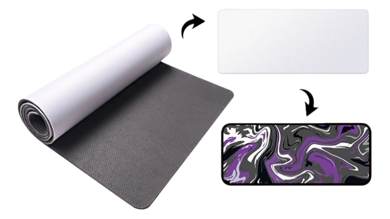 from rubber roll to finished mouse pad