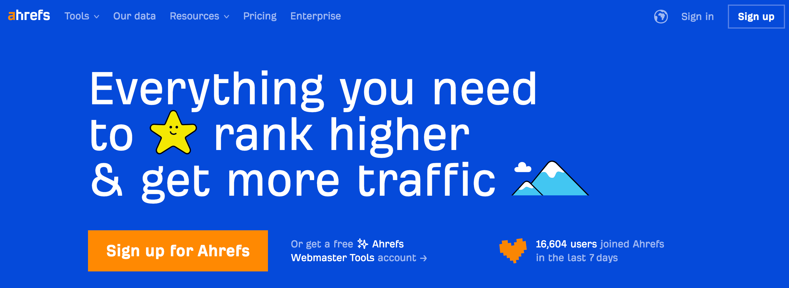 Ahrefs homepage