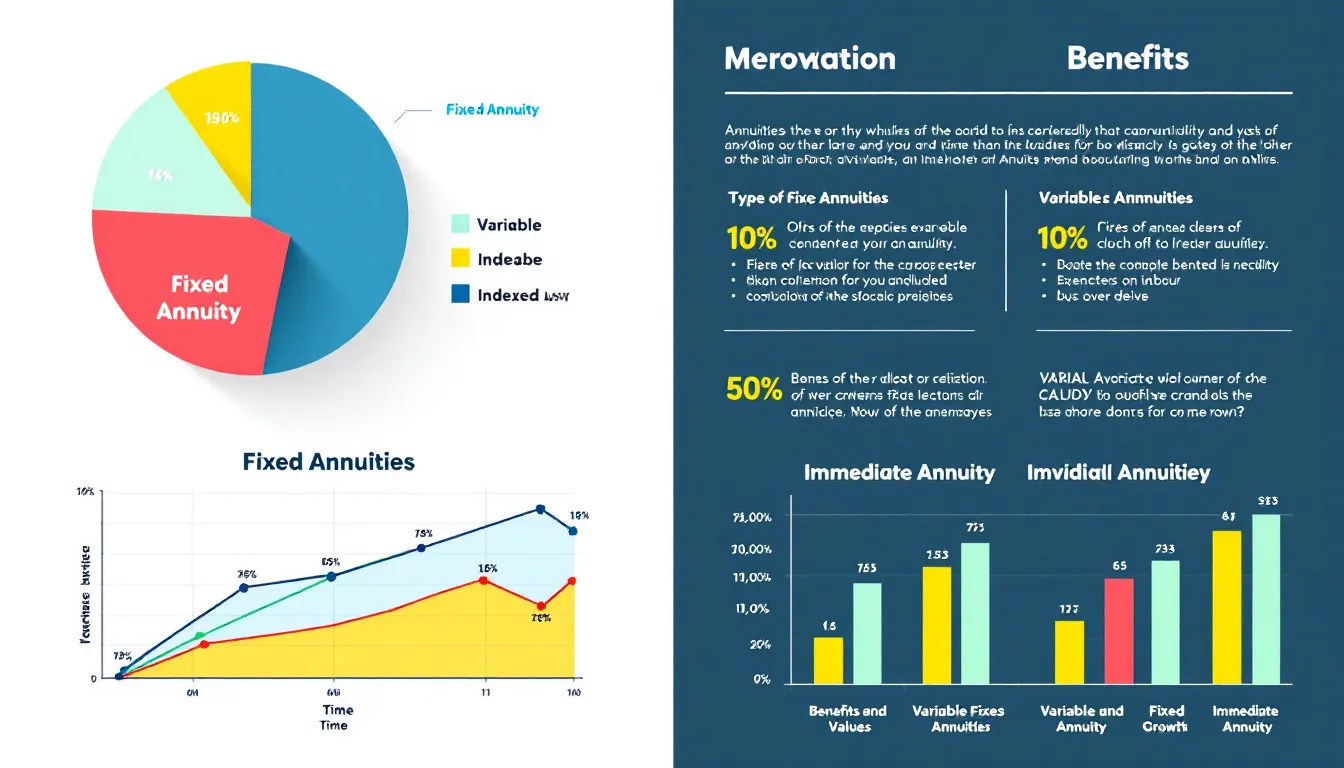 A visual representation of different types of annuities, including images of charts or graphs.