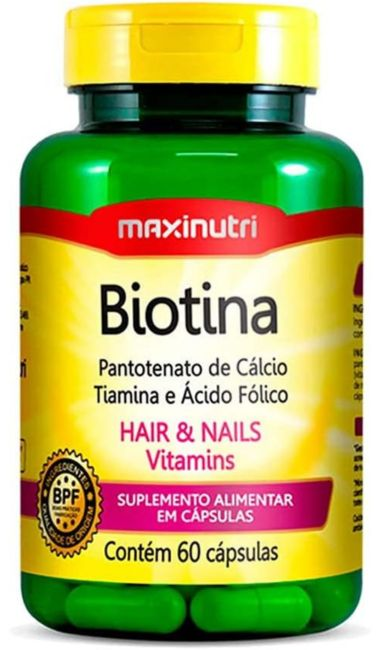 Suplemento de biotina Maxinutri. Fonte da imagem: Amazon