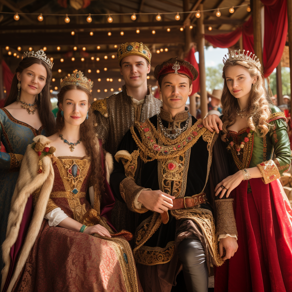 The Fair's Royal Court, in their crowns and fine gowns.