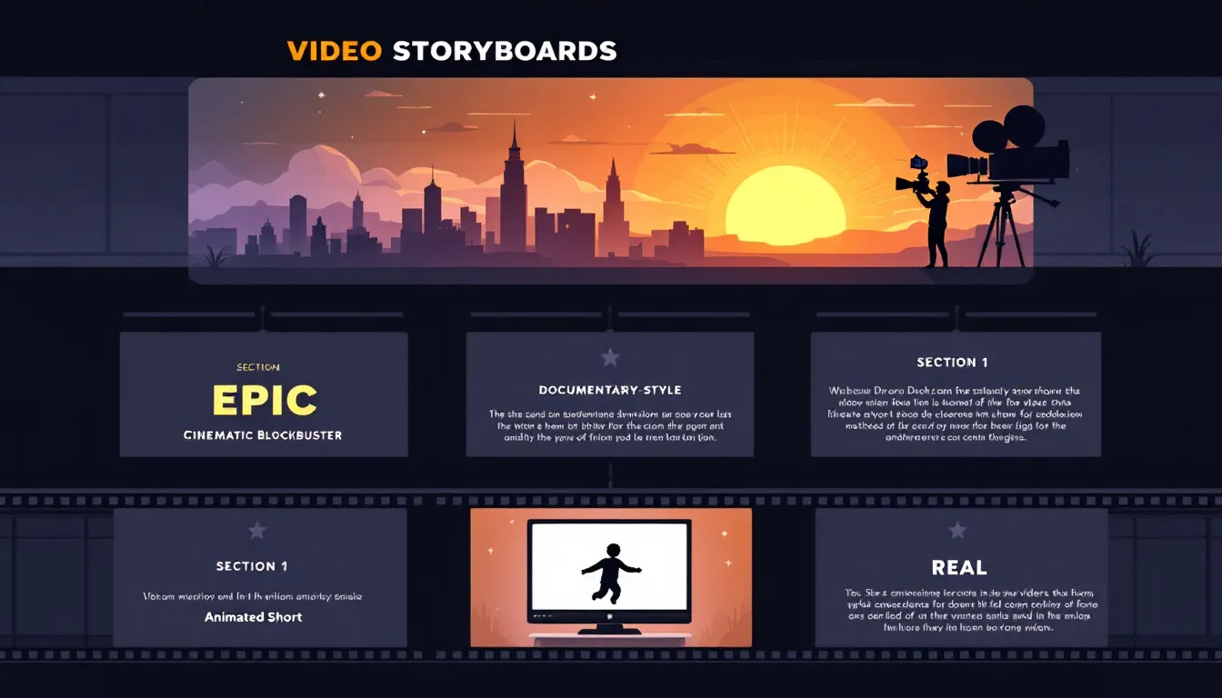 Various types of video storyboards for different video production styles.