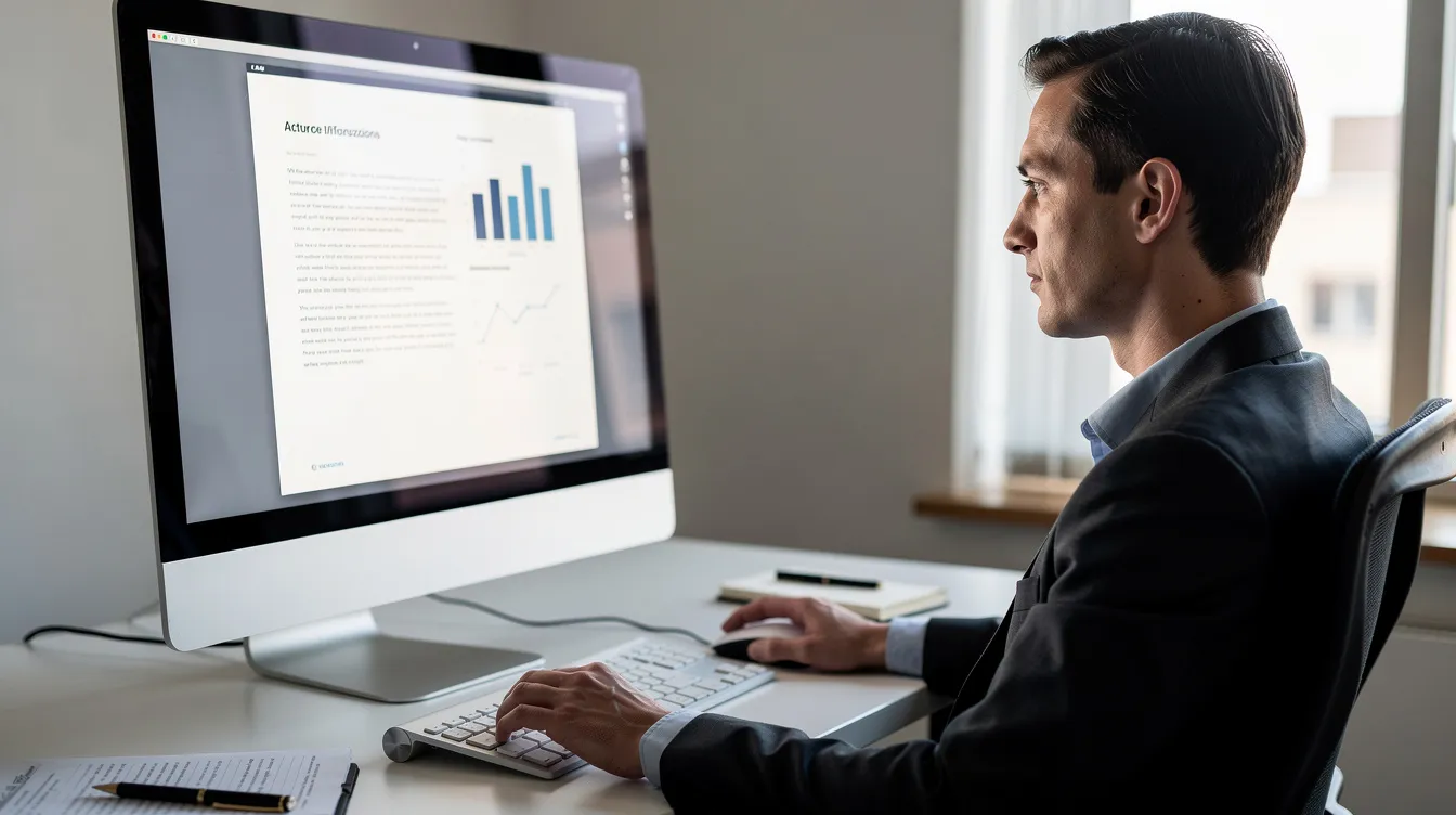 A person is sitting in front of a computer, reviewing their own Reddit posts and comments on the screen, considering the deletion of outdated or negative content for better online reputation management. The interface displays threads and a comments tab, indicating an active engagement with their Reddit account.