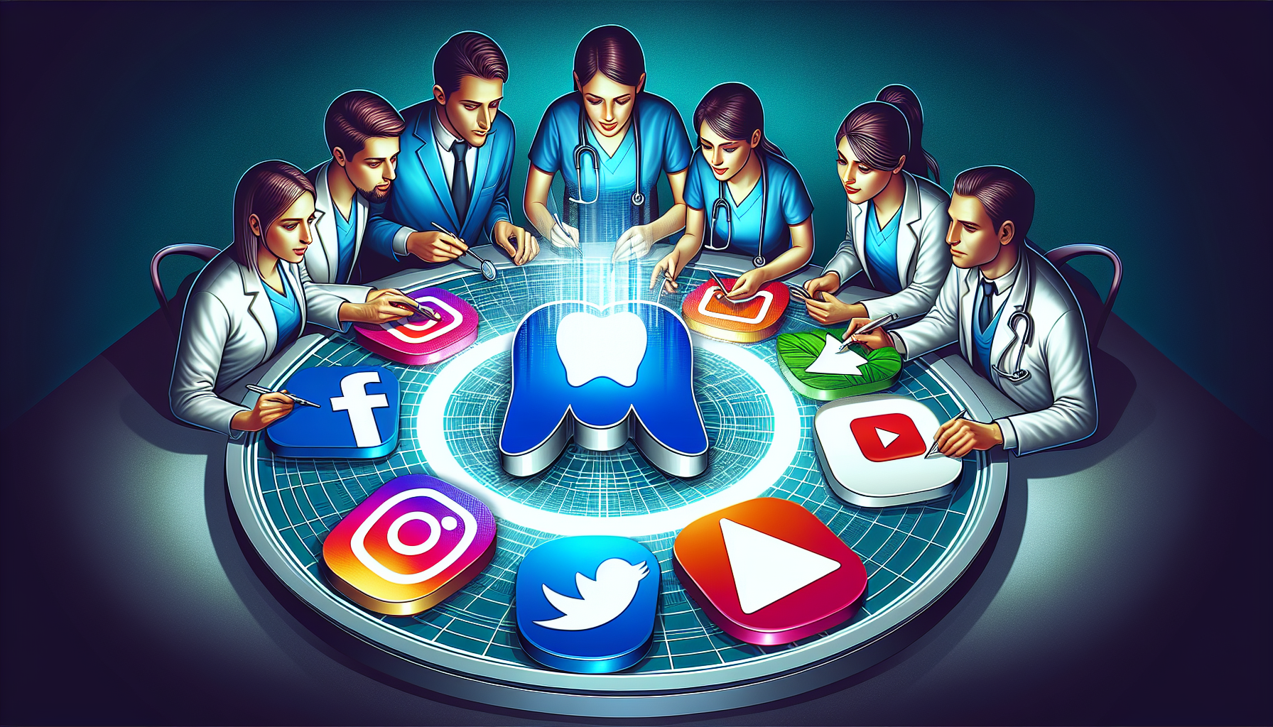 Illustration of choosing the right social media platforms for dental marketing