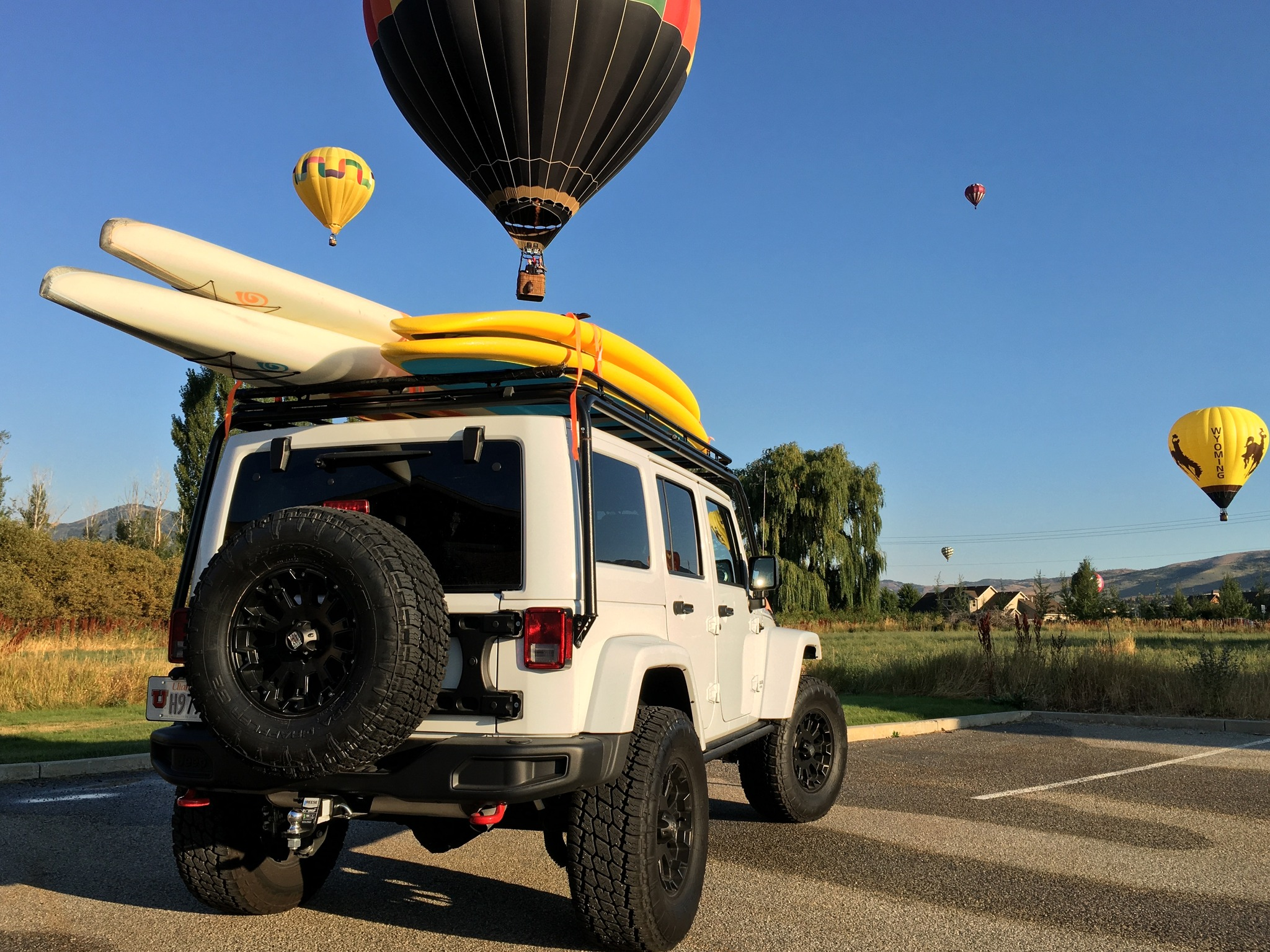 paddle boards on a roof rack