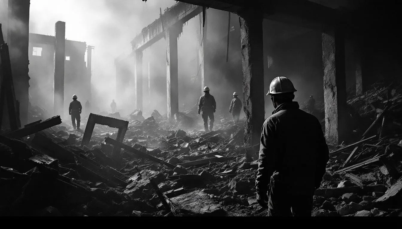Repair and reconstruction efforts following fire damage.