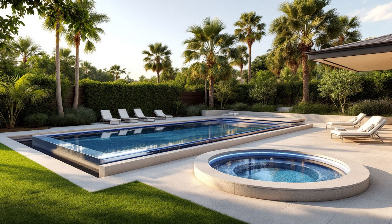 Geometric fiberglass pools showcasing modern and clean lines.