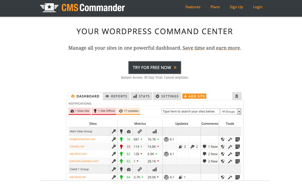 CMS Commander is a tool that requires a paid subscription.