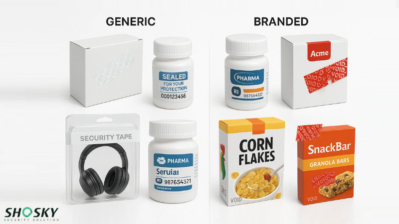 Comparison of generic vs. branded tamper-evident packaging with security features