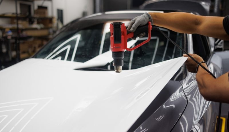 Partial vinyl car wrapping