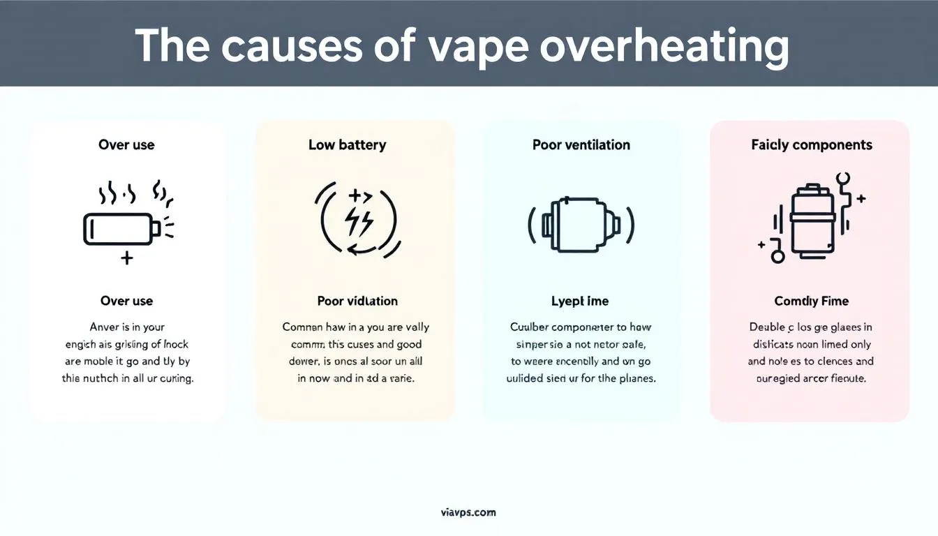 An infographic illustrating common causes of torch vape overheating.