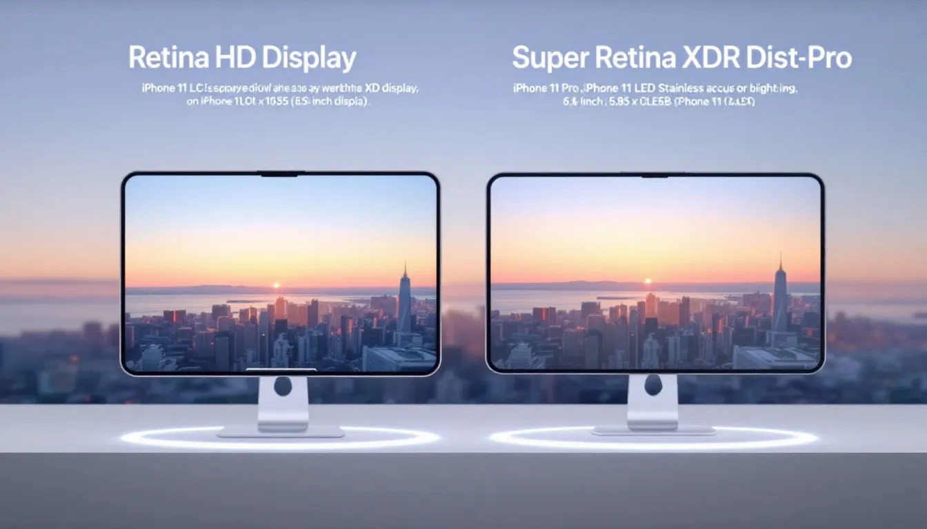 Vergleich zwischen Retina HD und Super Retina XDR Displays von iPhone 11 und iPhone 11 Pro.
