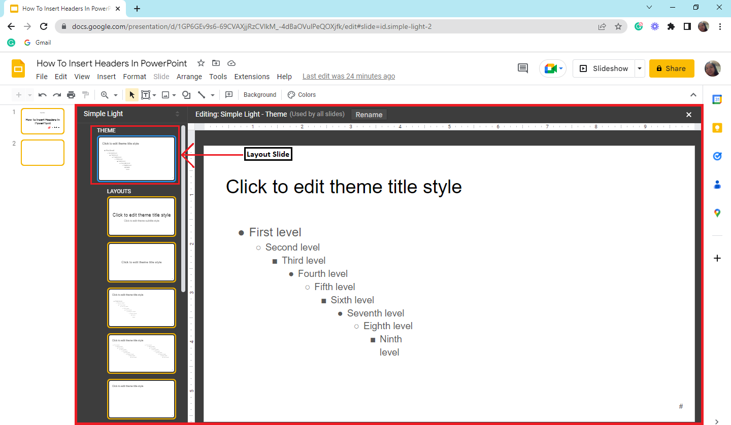In the "Master Editor" view, click the "Master Slides."