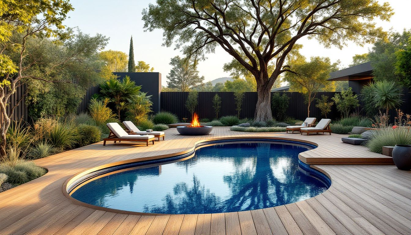 Freeform fiberglass pools designed for a natural look and feel.