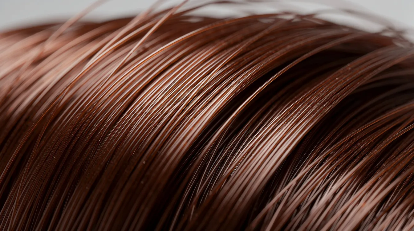 A close-up photograph showcases healthy human hair strands, displaying a vibrant shine and rich texture, indicative of good hair health and optimal hair growth. The image emphasizes the importance of maintaining healthy hair through proper care and possibly nmn supplementation for promoting hair growth and enhancing hair quality.