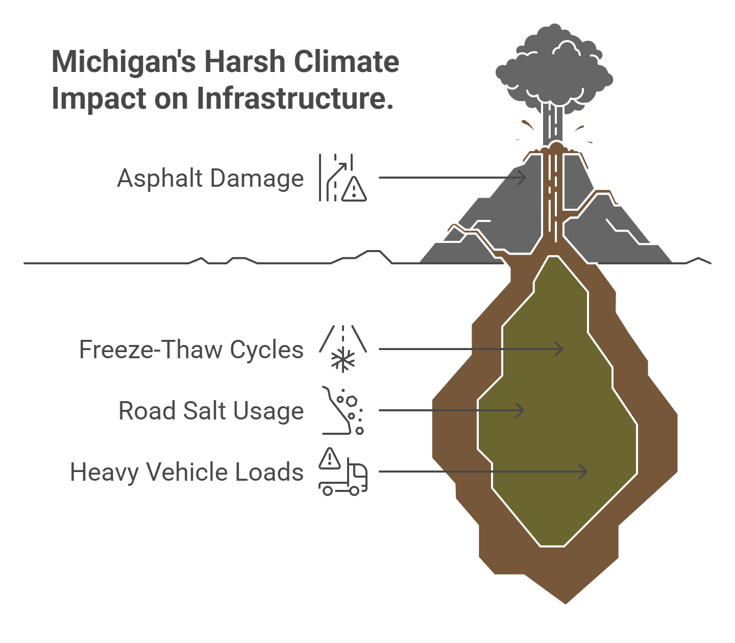 Michigan's Harsh Climate Impact on Infrastructure.