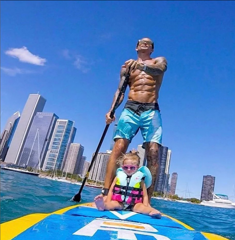 paddling a paddle board