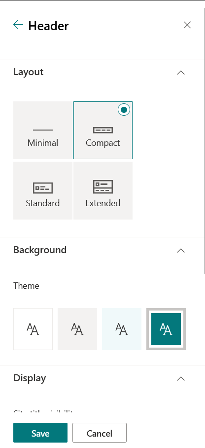 Layout and font settings
