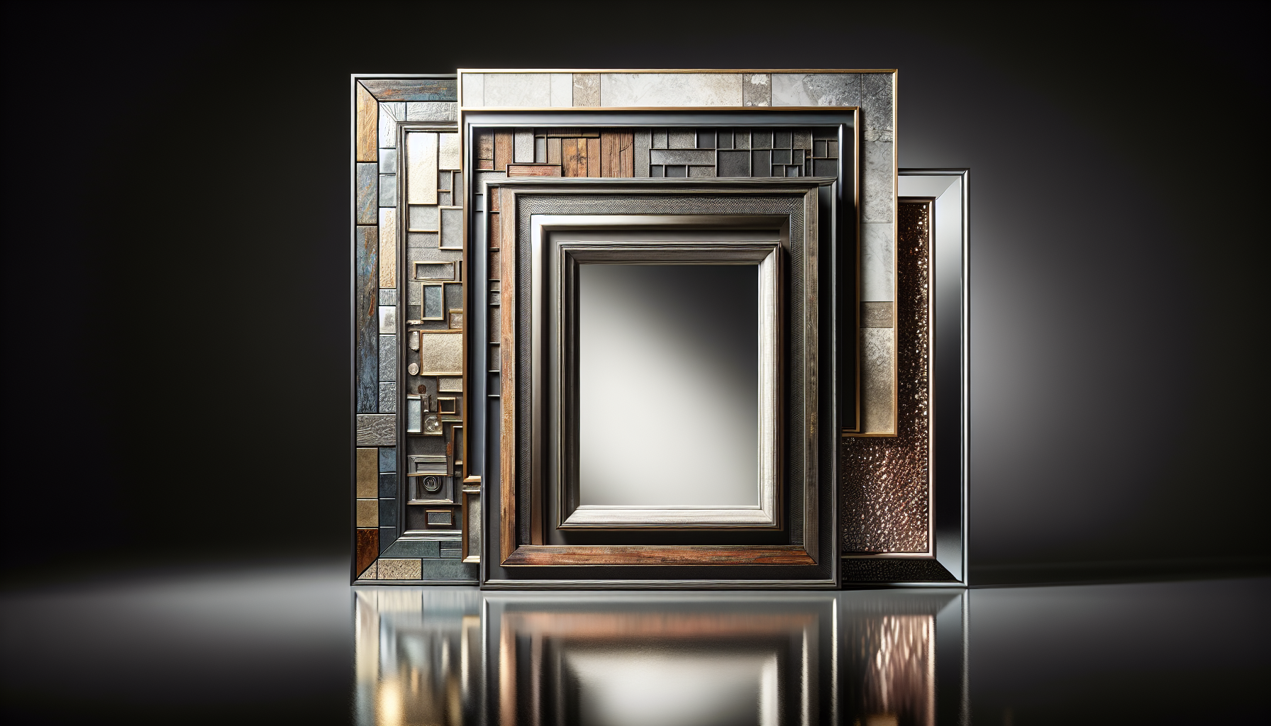 Diverse material choices for framed mirrors