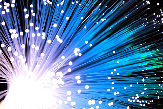 fiber optic, cable, blue