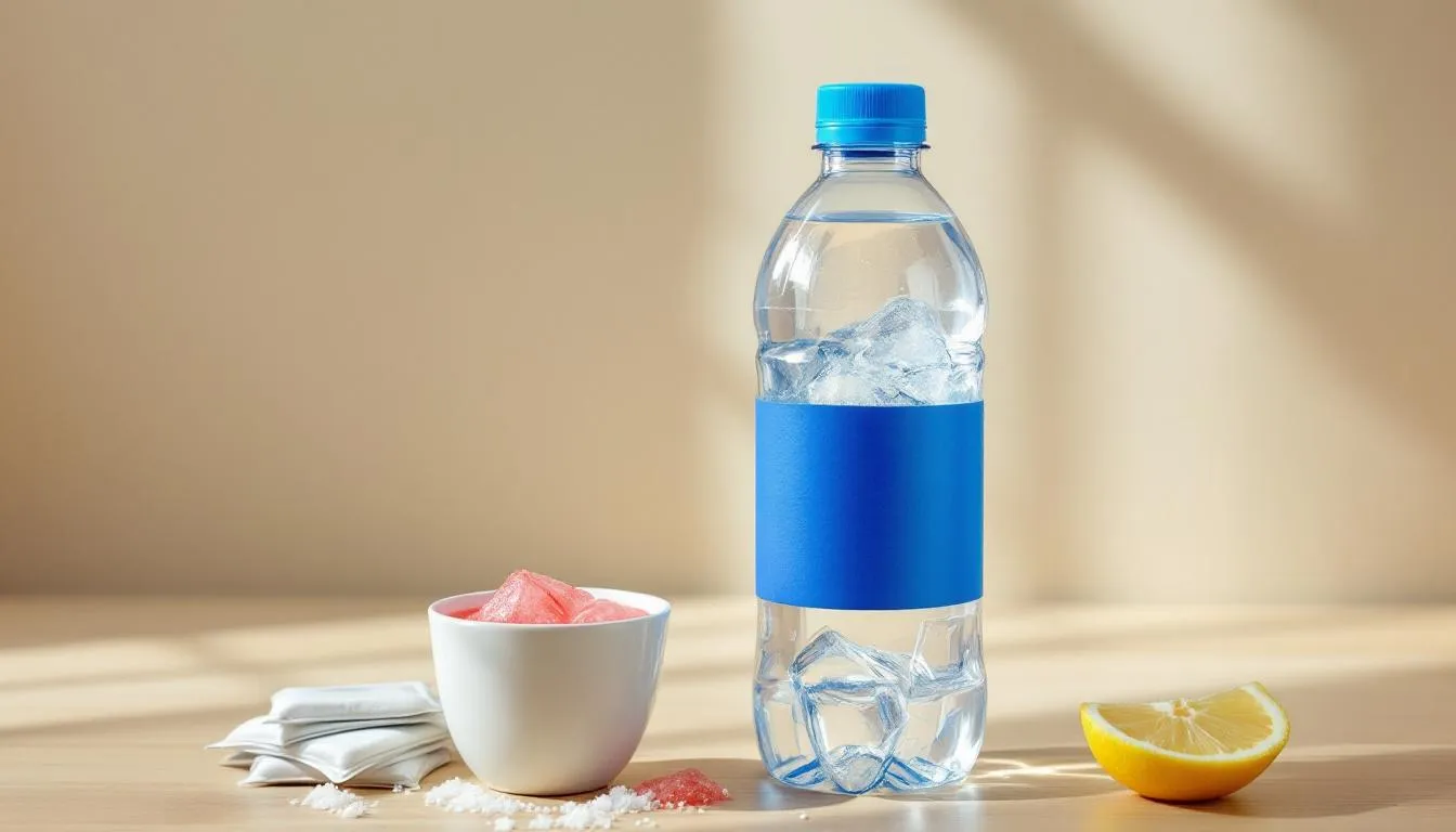 The image depicts a serene sauna environment, with warm wooden benches and soft lighting, emphasizing the benefits of sauna therapy for hydration and electrolyte balance. This setting promotes relaxation and may help in managing sugar cravings and enhancing overall well-being through heat exposure and increased blood flow.