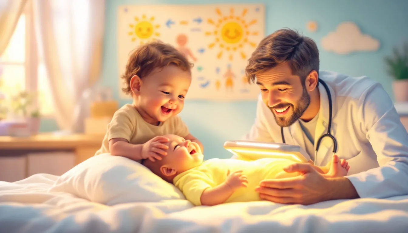 Behandlung von Gelbsucht bei Neugeborenen durch Phototherapie.