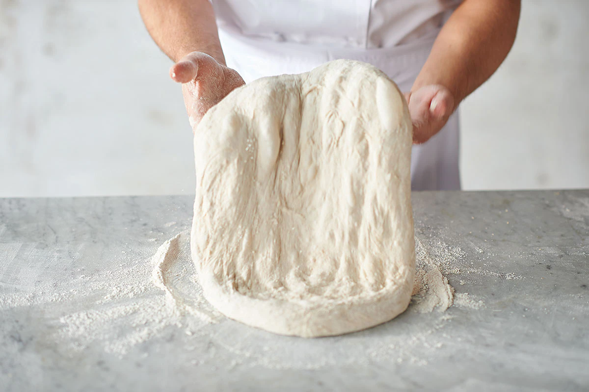 Under-kneaded dough