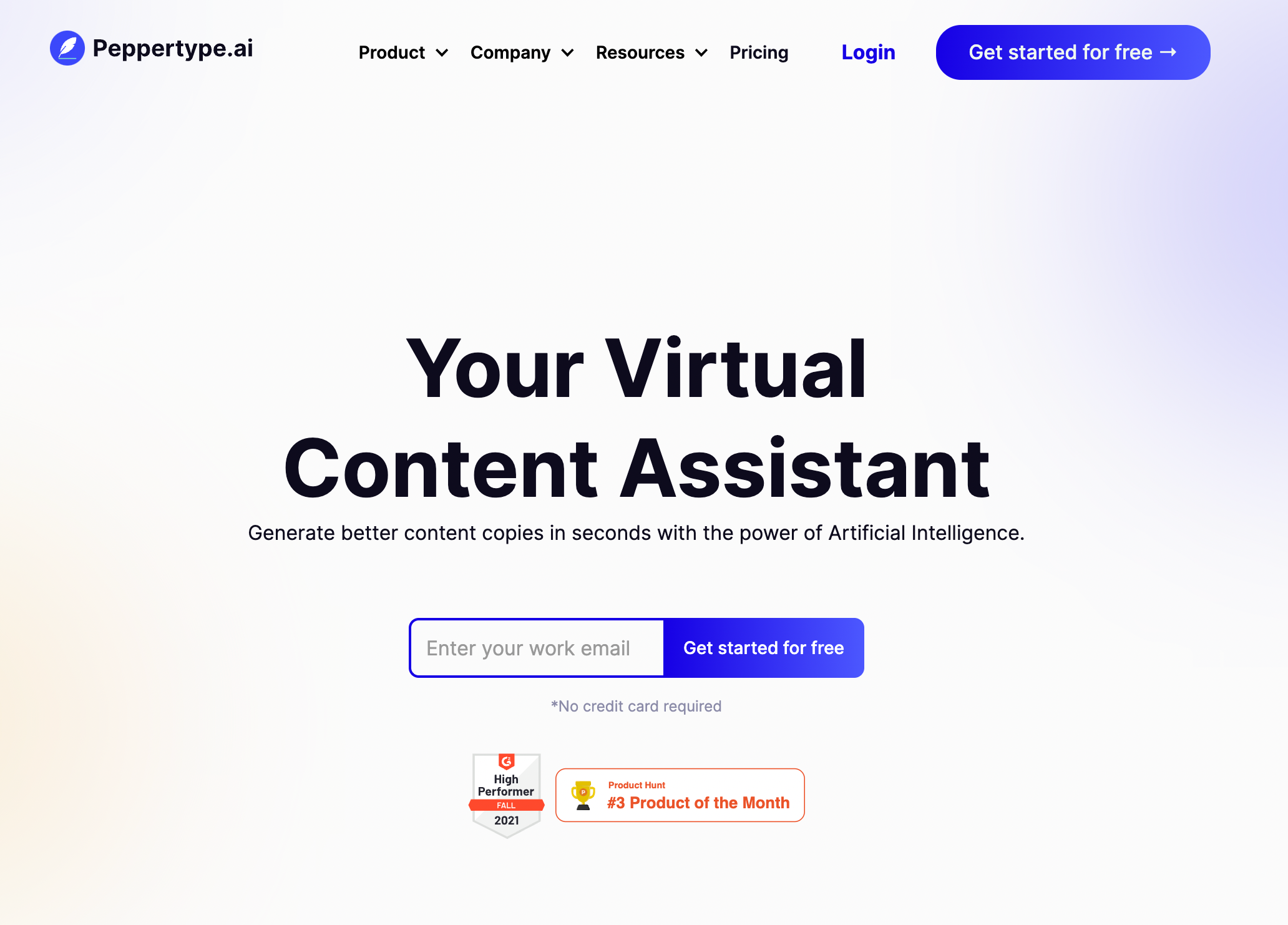 Peppertype Landing Page