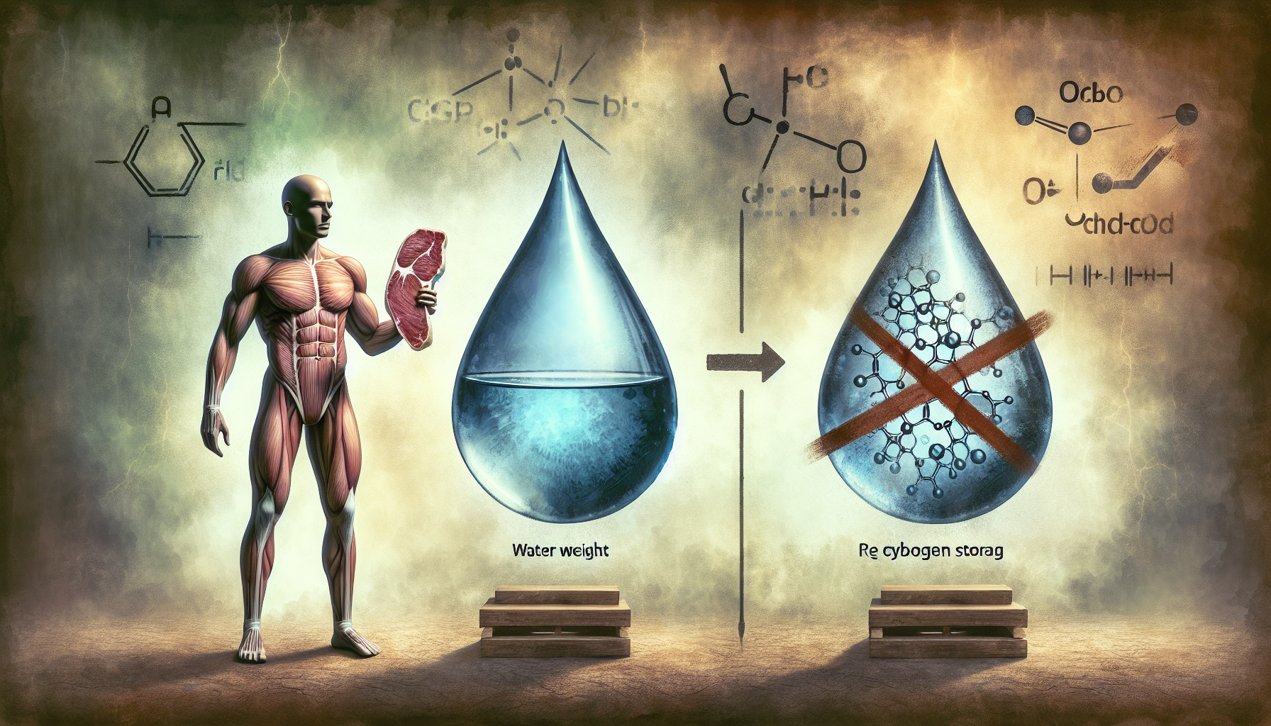 Water weight loss illustration