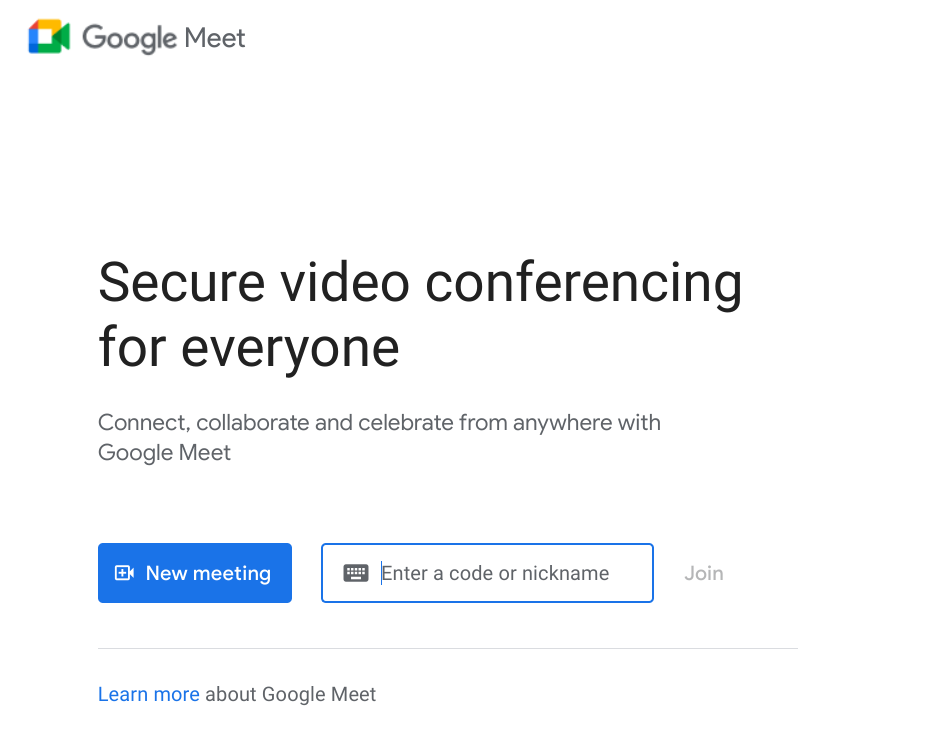 Join a meeting with meeting code or nickname