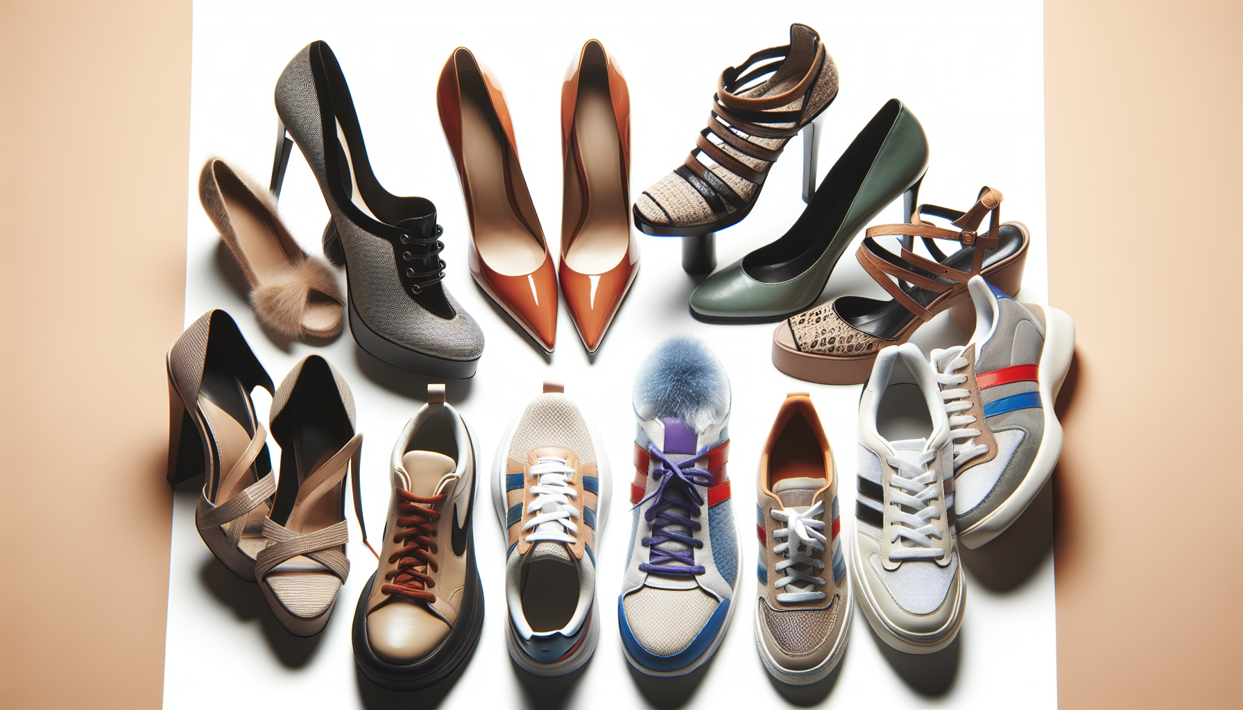 Illustration of various types of shoes