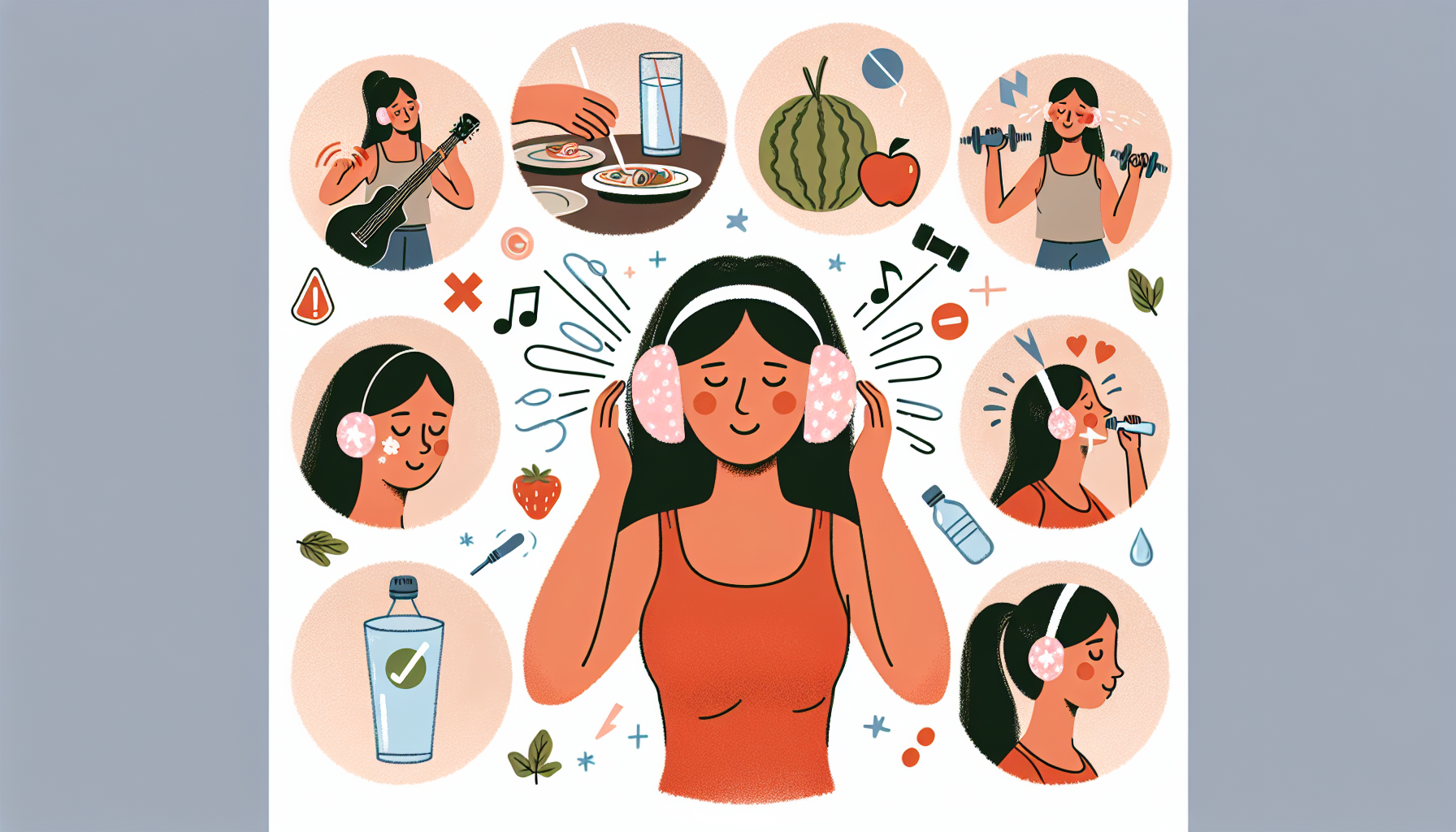 Illustration of preventive measures for ear health
