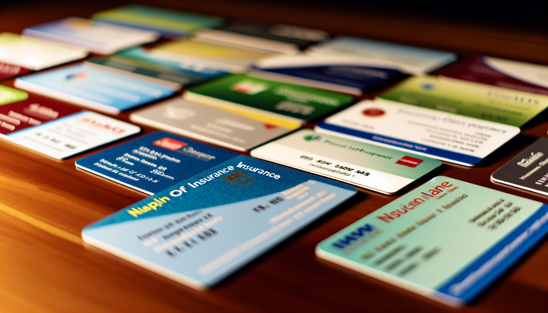 Insurance cards for health, dental, and vision coverage