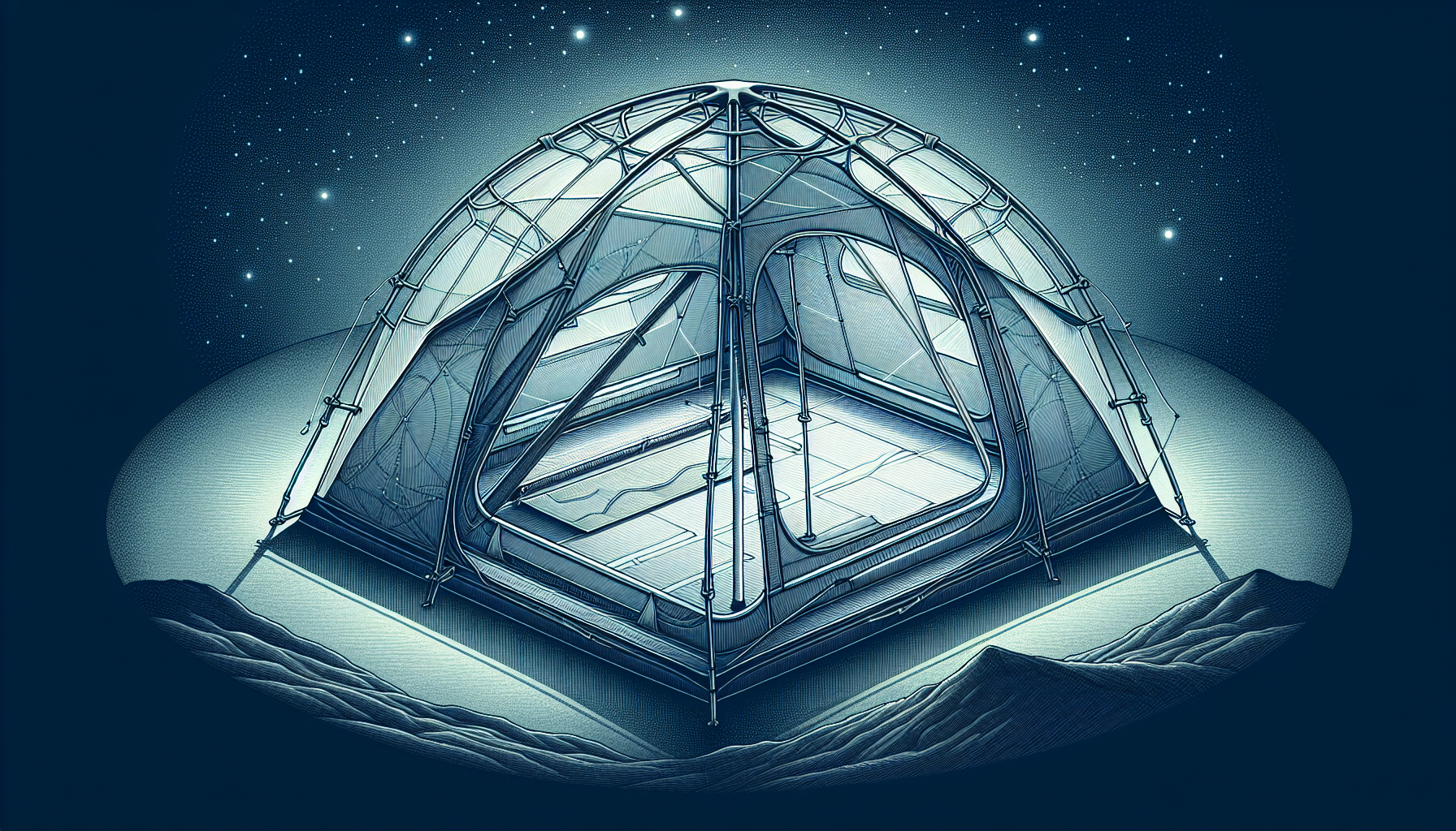 Illustration of the REI Co-op Quarter Dome SL 1 tent design and structure