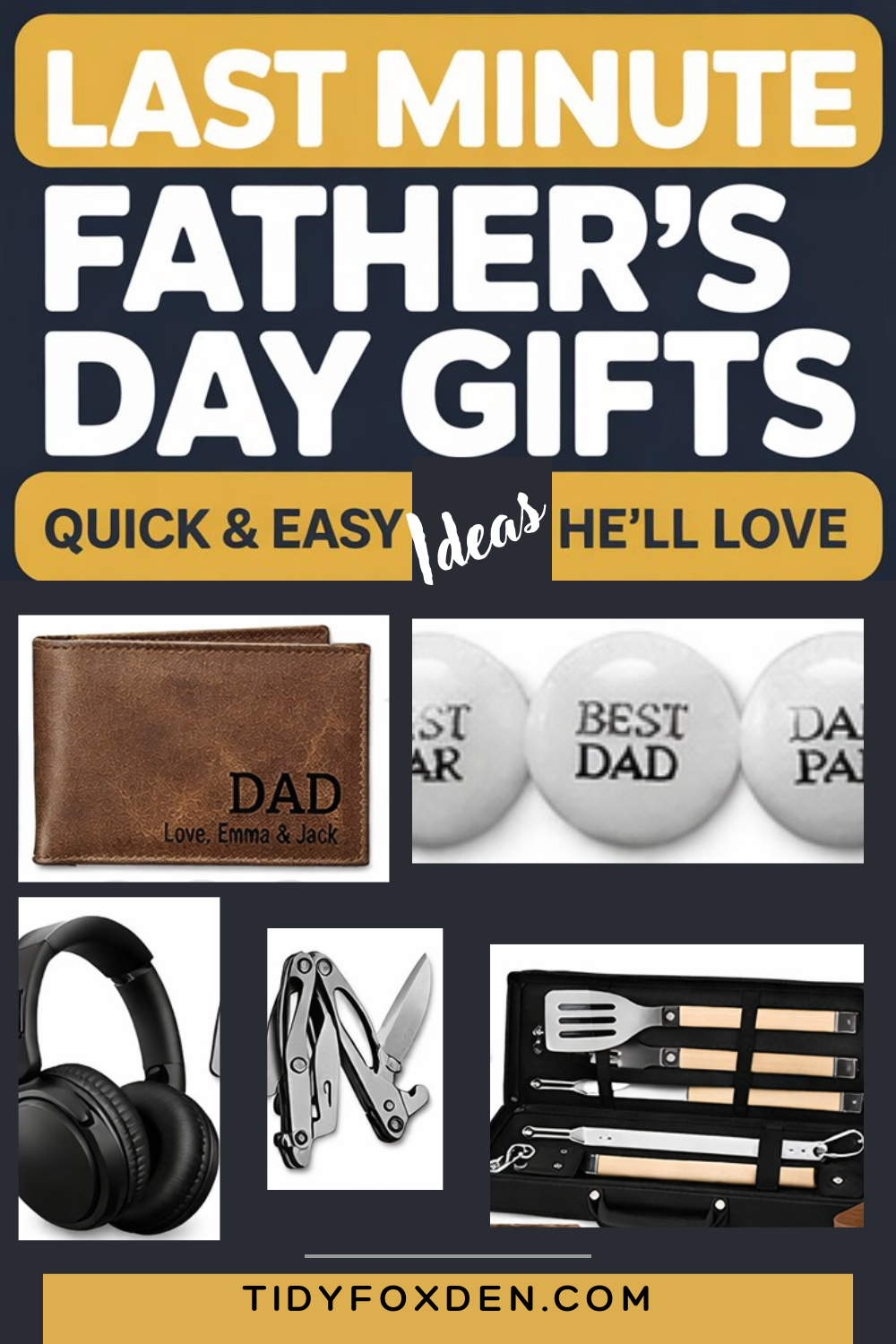 If you need a little help with ideas to give Dad he'll love. Gift like coffee, gadgets, socks, cook ware.