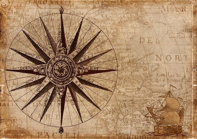 compass, nautical, vintage