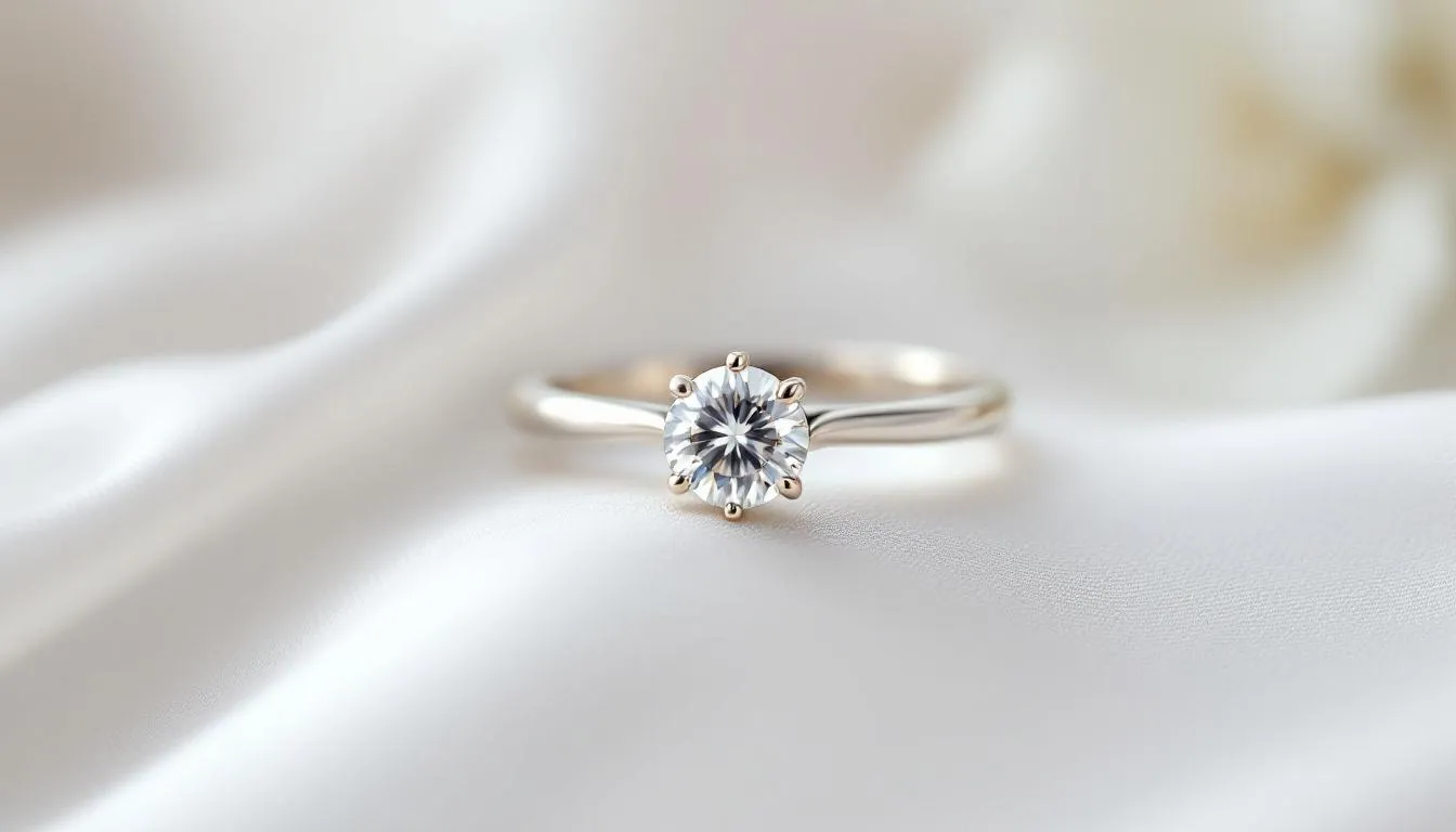 A durable sterling silver engagement ring.