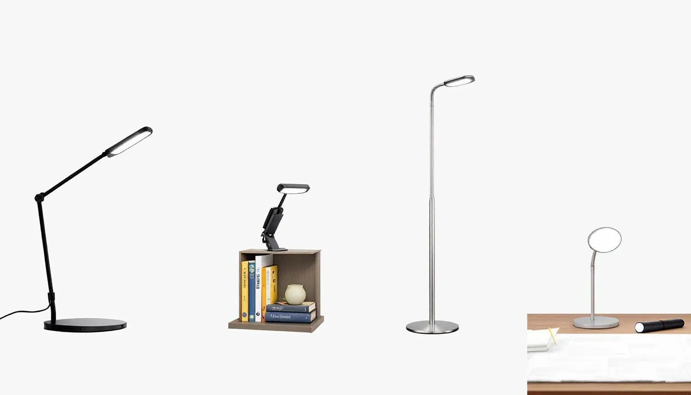 Various LED task lights are displayed, showcasing a range of desk lamps with modern designs, adjustable brightness settings, and energy-efficient LED bulbs. These lamps are ideal for a home office environment, helping to reduce eye strain during everyday use with their sleek style and functionality.</div>