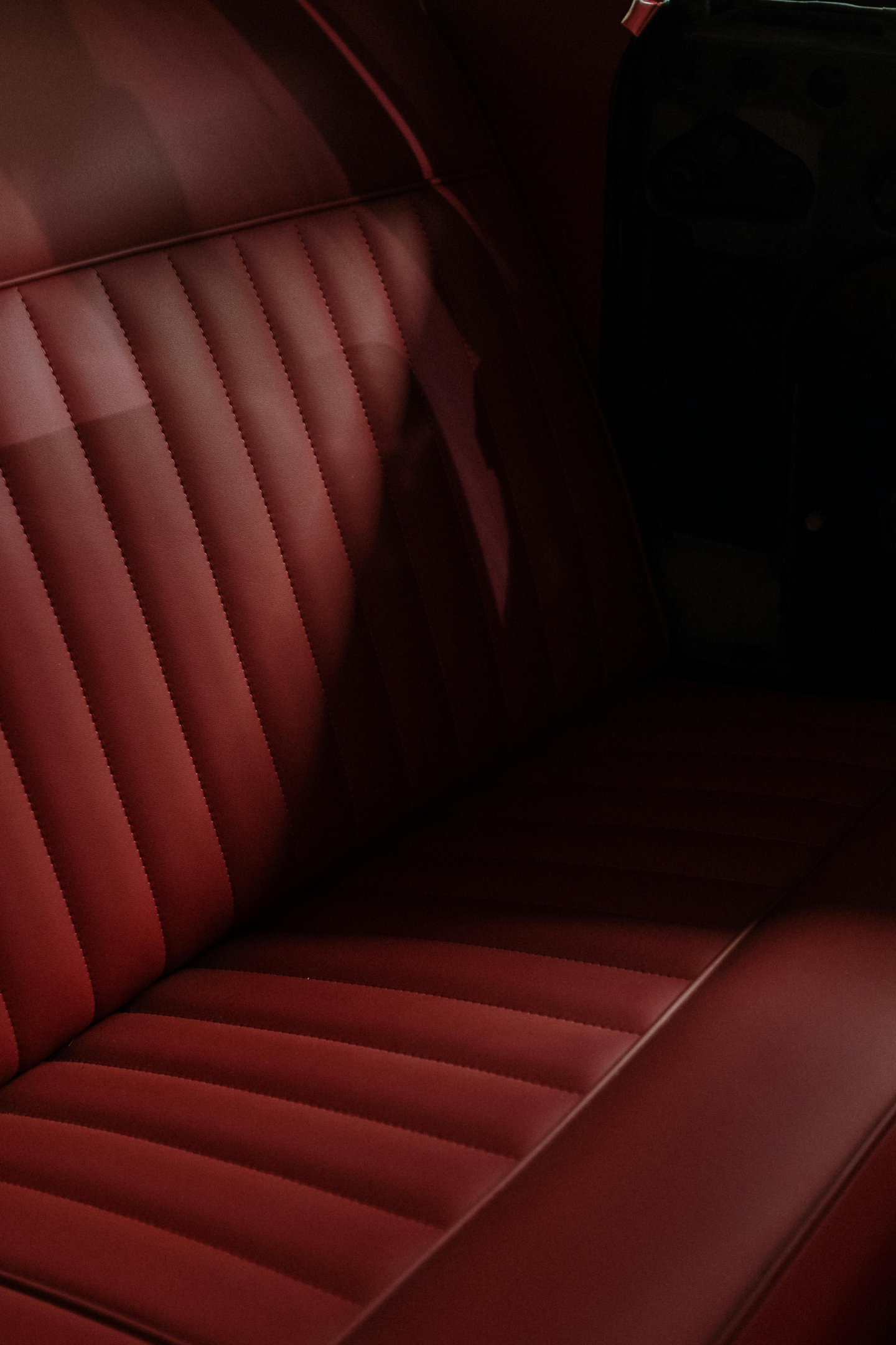 Clean red car backseat