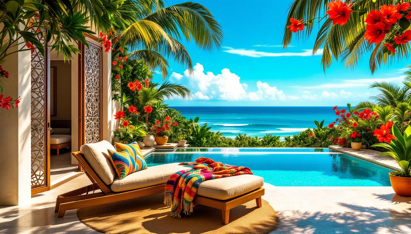 An inviting private pool area in a Tulum villa.