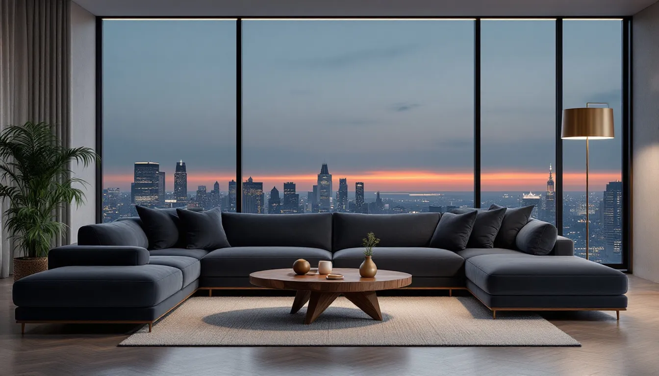 Stylish furniture pieces enhancing a living room space, perfect for online shopping.