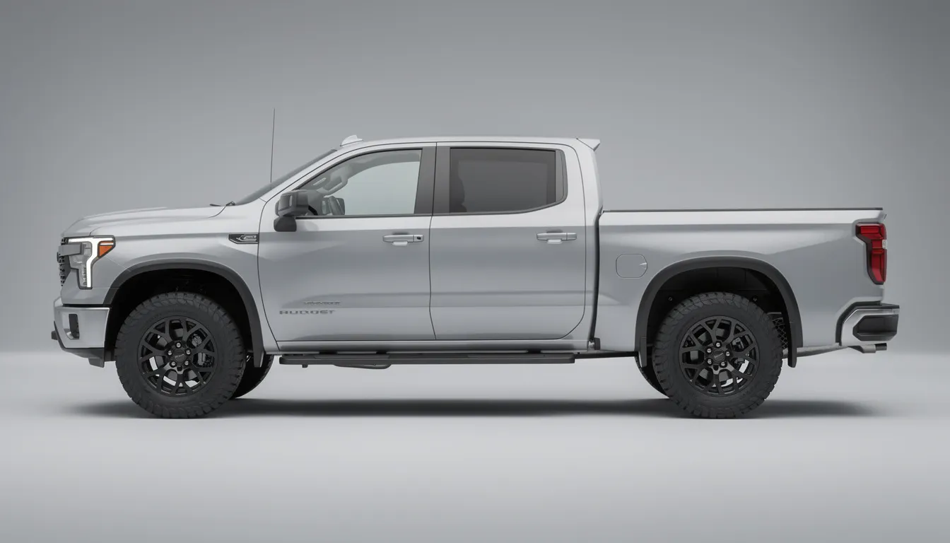 The image shows a side profile view of a full-size pickup truck, specifically a Toyota Tundra with an extended cab configuration. The truck features a spacious double cab design, highlighting its generous cargo space and overall length, making it ideal for family trips and hauling equipment.