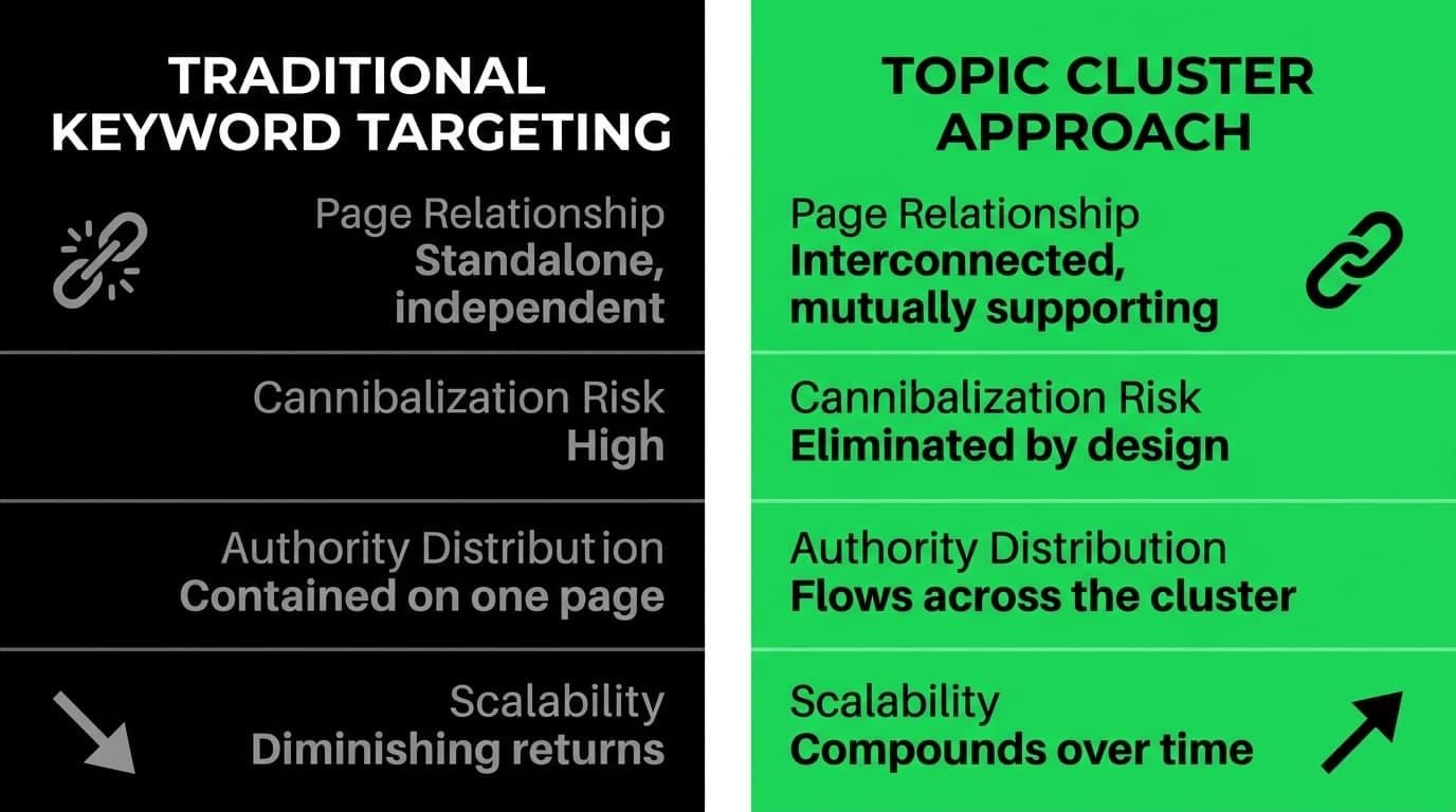 Traditional Keyword Targeting vs. Topic Clusters