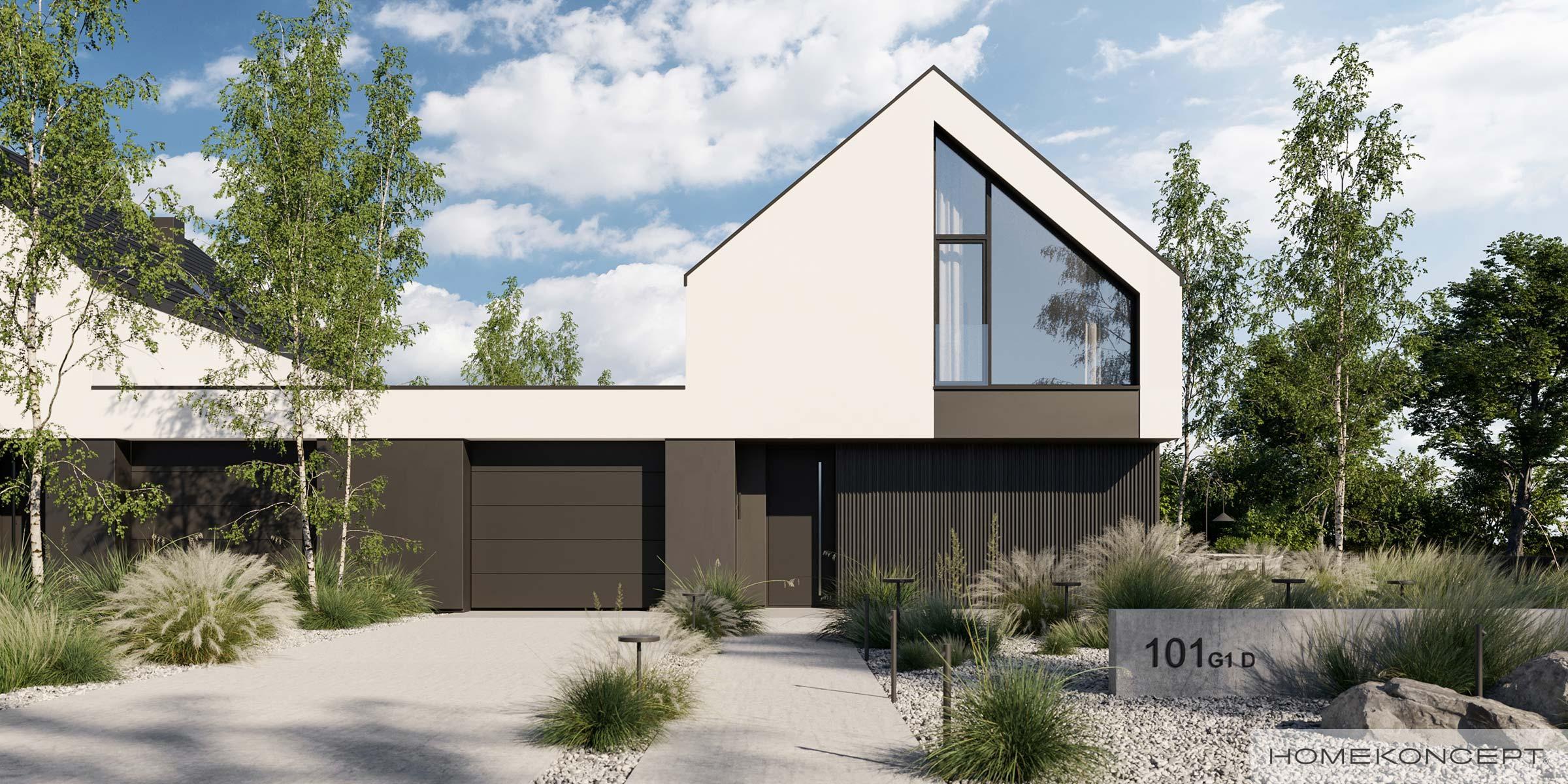 Projekty domów jednorodzinnych dwulokalowych - HOMEKONCEPT 101 G1 D.