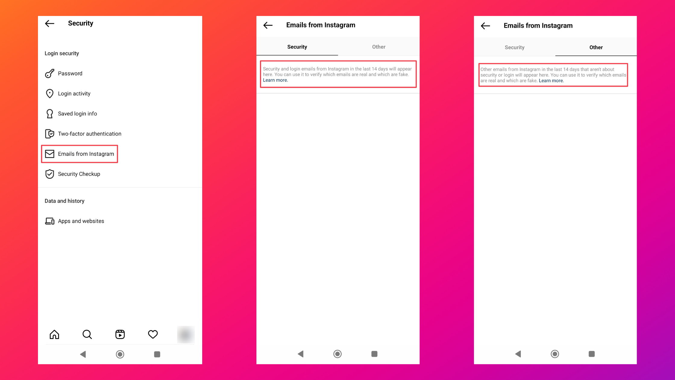 Remote.tools shows how to access Emails from Instagram from with the Instagram app