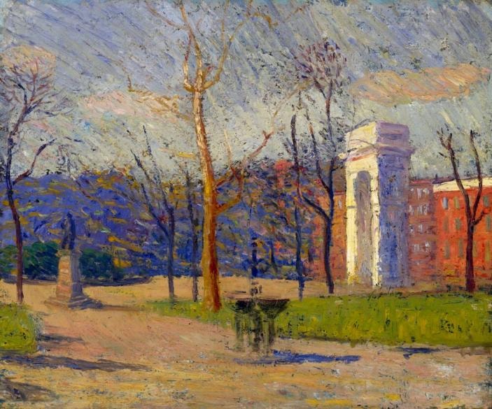 Washington Square, 1910, Oil on canvas, 25 1/4 × 30 1/8 in., William James Glackens, Wintermann Collection of American Art, gift of Mr. and Mrs. David R. Wintermann, Housed at the MFA Houston