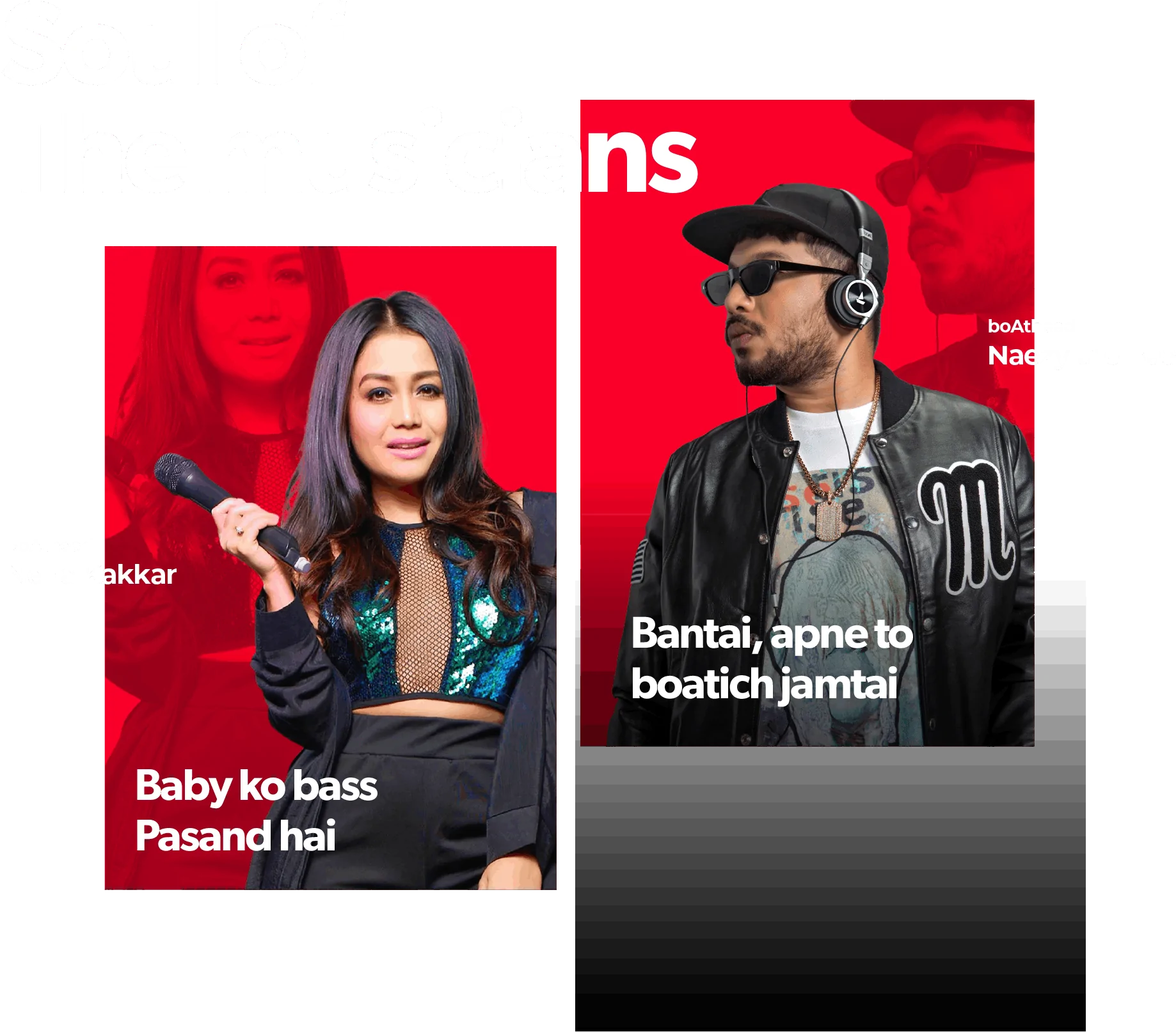 This image showcases singer Neha Kakkar and rapper Bantai collaborating with Boat