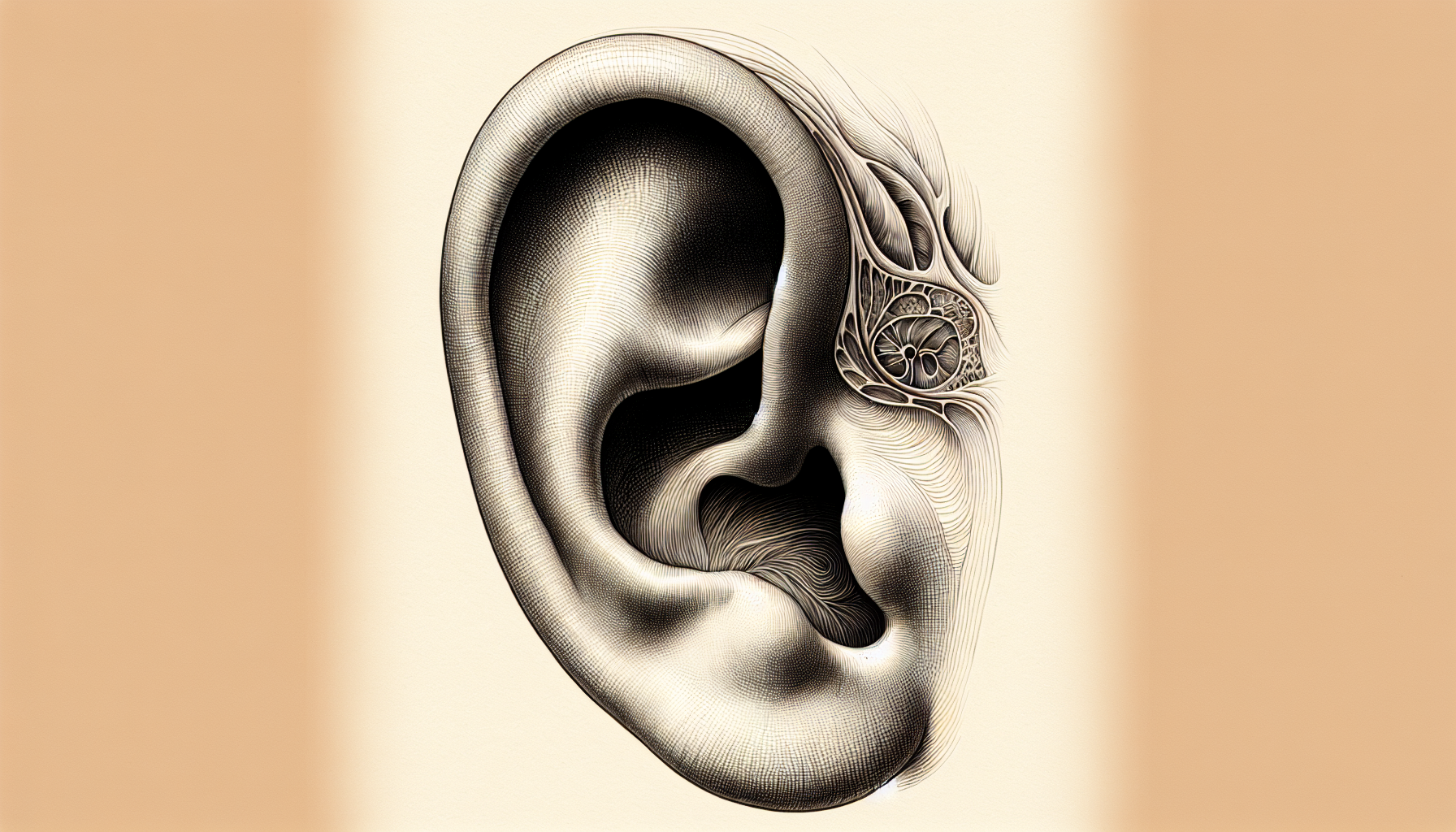Illustration of the outer ear anatomy