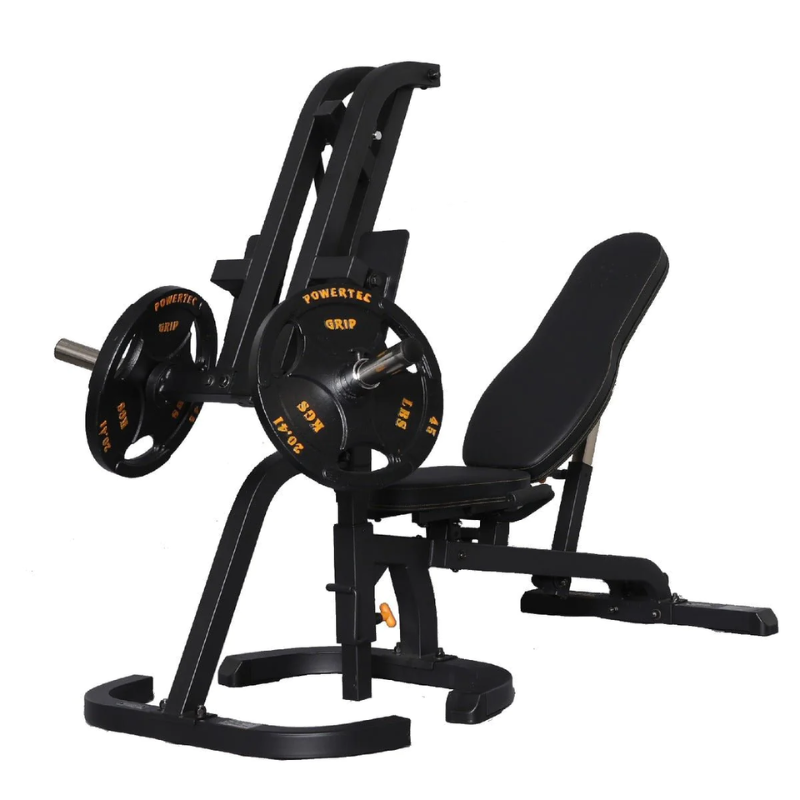 Image showcasing the Workbench Leg Press Attachment from Powertec.