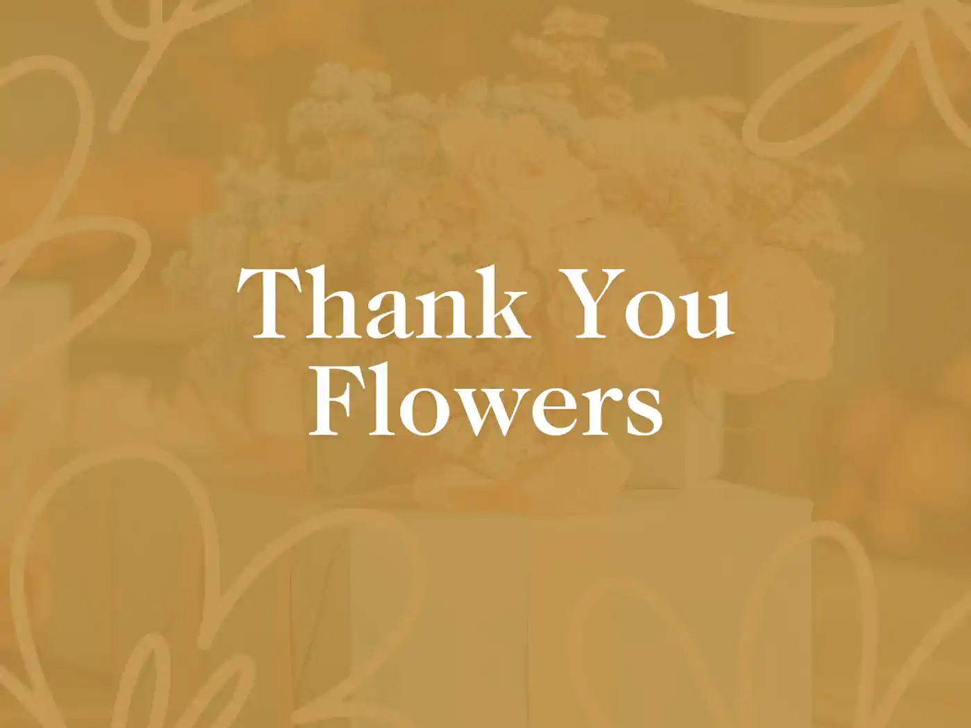 Elegant graphic with the text 'Thank You Flowers' over a soft-focused bouquet in a pastel-toned background, designed for expressing gratitude. Fabulous Flowers and Gifts - Thank You Flowers. Delivered with Heart